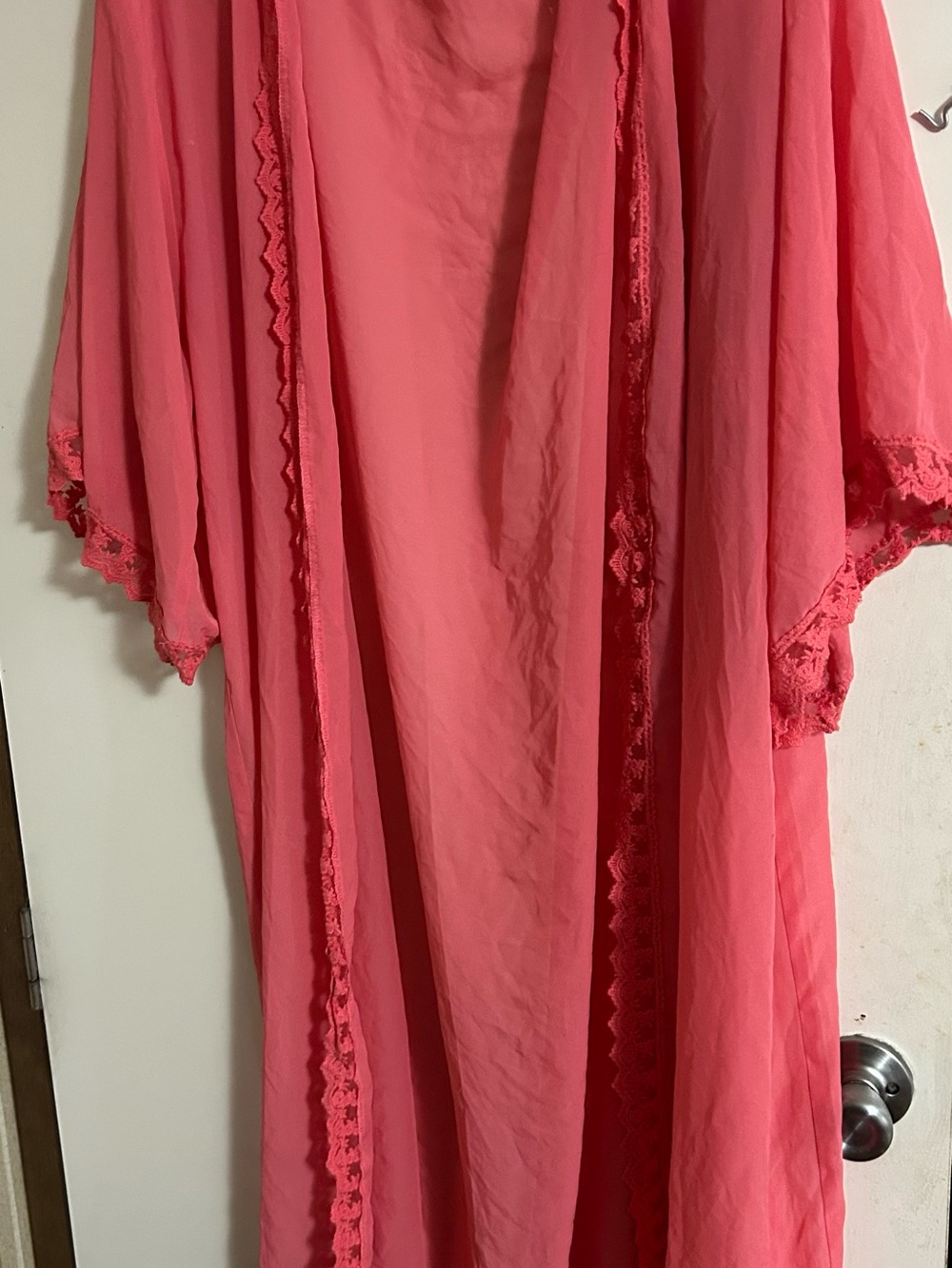 LuLaRoe Coral Pink Lace-Trim Swim Coverup